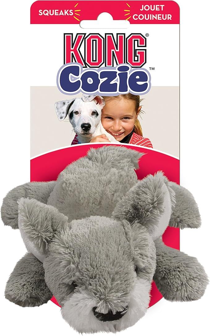 KONG Cozie Buster, Medium Dog Toy, Grey