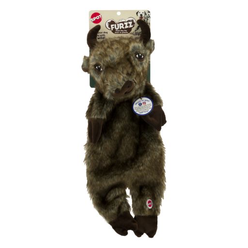Spot Furzz Buffalo Squeaky Plush Dog Toy, Large
