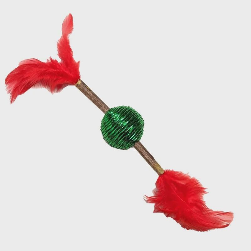 Spot Holiday Assorted Silver Vine Stick/Cord Cat Toy, 10 in
