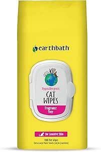 earthbath® HypoAllergenic Cat Grooming Wipes Fragrance Free (100 ct)