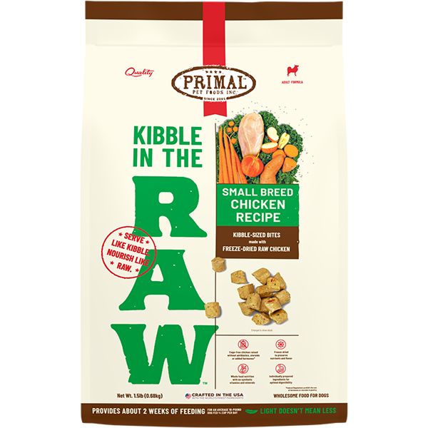 Primal Kibble In The Raw Small Breed Chicken Recipe Dog 1.5lb