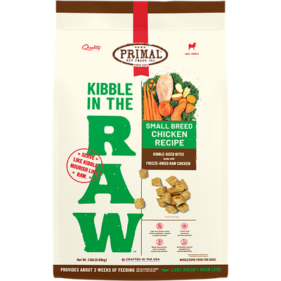 Primal Kibble In The Raw Small Breed Chicken Recipe Dog 1.5lb