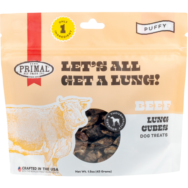 Primal Lets All Get A Lung Beef Dog Treats 1.5oz