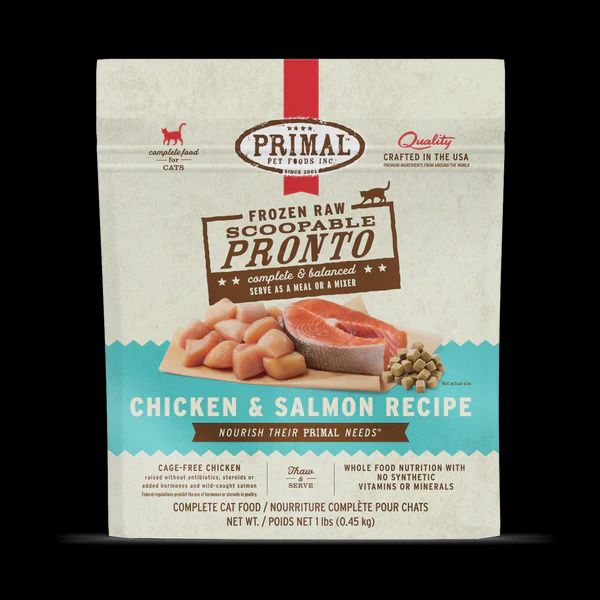 Primal Frozen Pronto Chicken And Salmon Cat 1lb