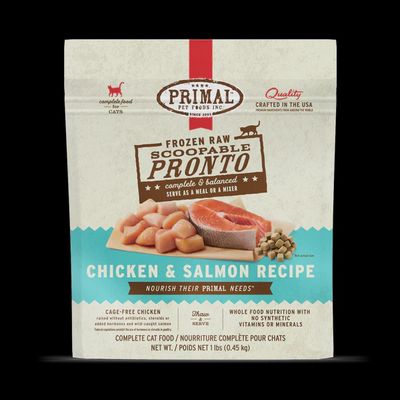 Primal Frozen Pronto Chicken And Salmon Cat 1lb