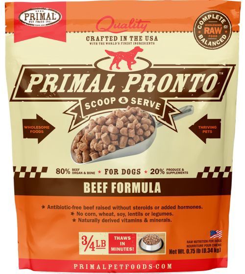 Primal Frozen Pronto Beef Trial Size Dog 0.75lb