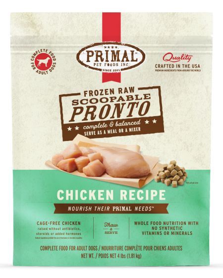 Primal Frozen Pronto Chicken Dog 4lb