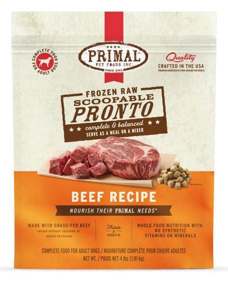 Primal Frozen Pronto Beef Dog 4lb