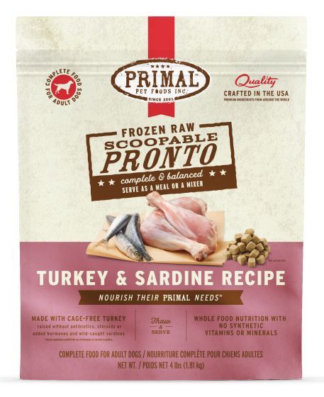 Primal Frozen Pronto Turkey And Sardine Dog 4lb