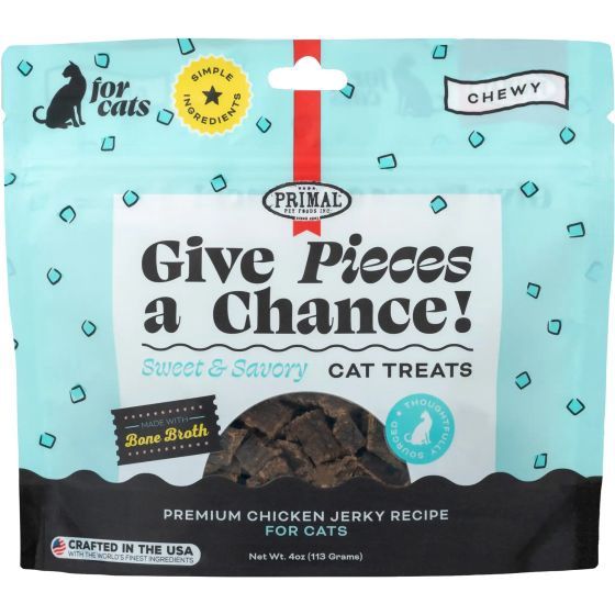 Primal Gives Pieces A Chance Chicken with Broth Cats Treats 4oz