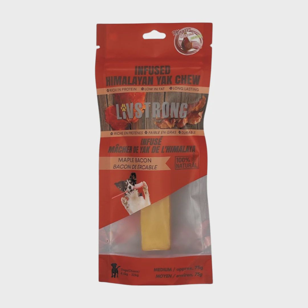 LIVSTRONG Himalayan Yak Cheese Infused with Maple Bacon Dog Trt 75gm