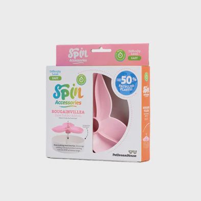 PETDREAMHOUSE SPIN INTERACTIVE SLOW FEEDER ACCESSORIES - BOUGAINVILLEA BABY PINK