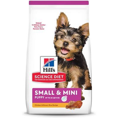 Hill s Science Diet Adult Small Paws Chicken Meal &amp; Rice Recipe Dry Dog Food  4.5 lb bag