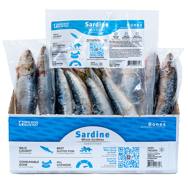 RED DOG BLUE KAT Whole Sardines Frozen Dog Bone 1ct