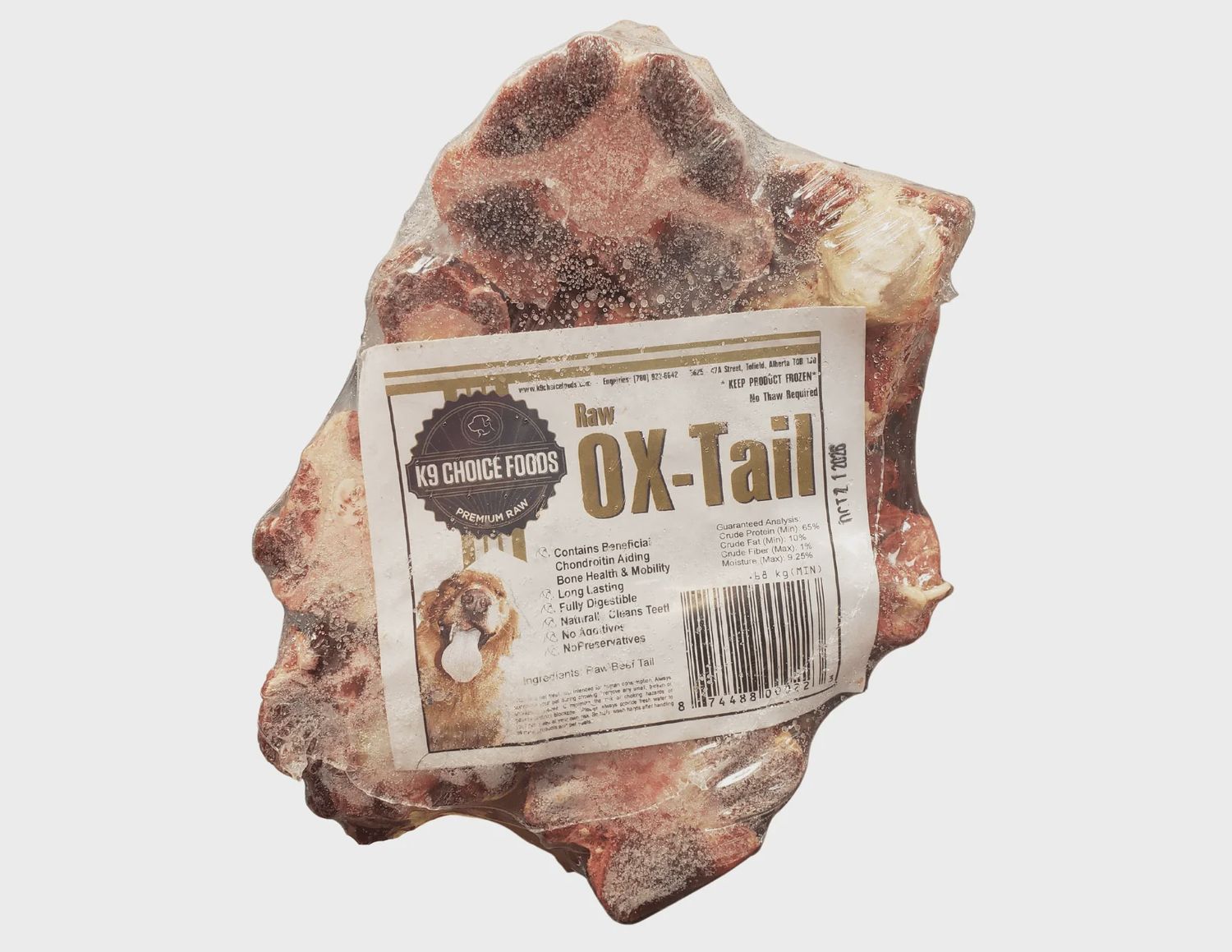 K9 Choice Foods® Raw Ox Tail 0.68 kg Frozen Dog Treat