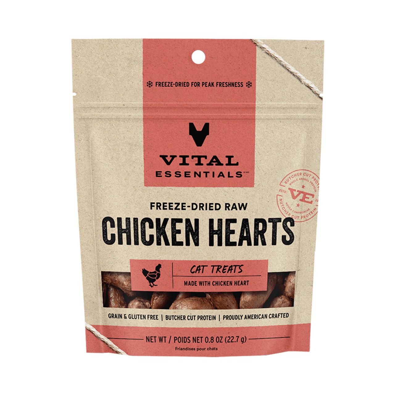Vital Essentials® FreezeDried Chicken Hrts Cat Trts 0.8 oz