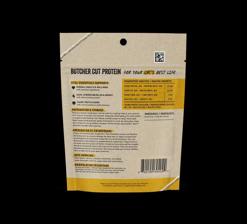 Vital Essentials® FreezeDried Duck Liver Cat Trts 0.9 oz
