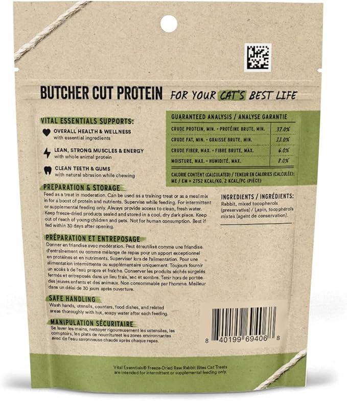 Vital Essentials® FreezeDried Rabbit Bites Cat Trts 0.9 oz