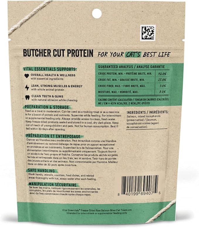 Vital Essentials® FreezeDried Salmon Bites Cat Trts 1.1 oz