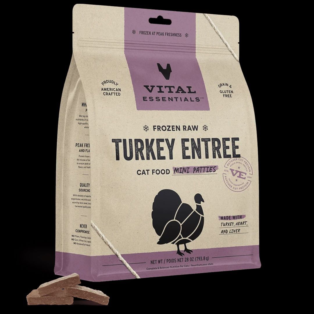 Vital Essentials® Frozen Raw Turkey Entrée Mini Patties Cat Food 28 oz