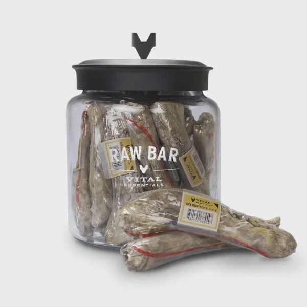 Vital Essentials® RAW BAR FreezeDried Raw Duck Necks Dog Snacks (1 ct)
