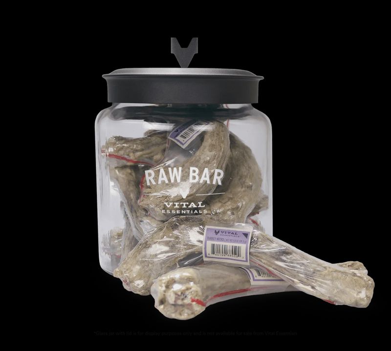 Vital Essentials® RAW BAR FreezeDried Raw Turkey Necks Dog Snacks (1 ct)