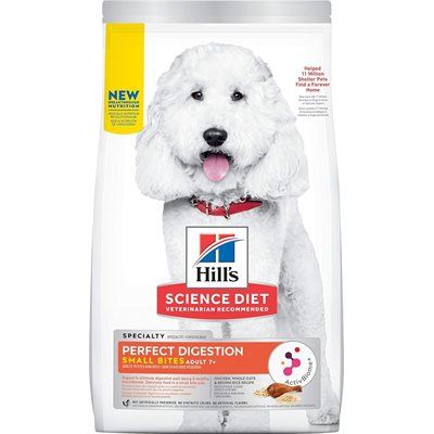Hill&#39;s Science Diet 7+ Perfect Digestion Dog Small Bites Chicken Whole Oats &amp; Brown Rice 12LB