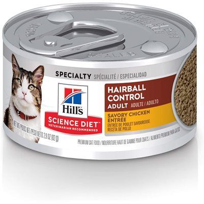 Hill&#39;s Science Diet Hairball Control Cat Chicken Entrée 2.9oz