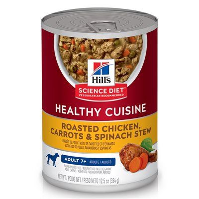 Hill&#39;s Science Diet Senior 7+ Healthy Cuisine Dog Chicken Carrots &amp; Spinach 12.5oz
