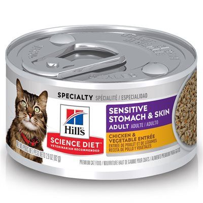 Hill&#39;s Science Diet Sensitive Stomach &amp; Skin Cat Chicken Entrée 2.9oz