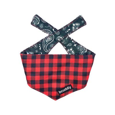 bcuddly reversible bandana- red plaid-sm