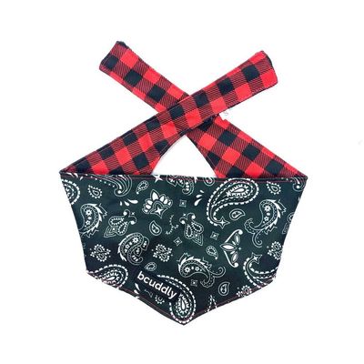 bcuddly reversible bandana- red plaid-sm