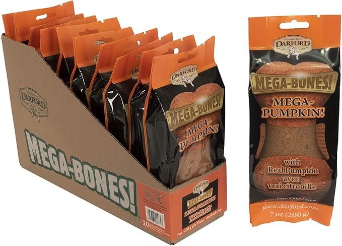 Darford® Mega Bones Pumpkin Flavored Dog Treat (10 Count)