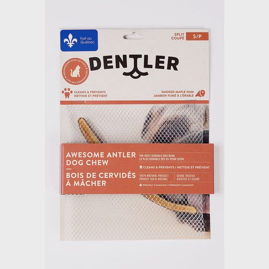 Dentler Antler Dog Chews Split Smoked Ham Large Dog 1pc