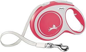 FLEXI New Comfort Tape Retractable Dog Leashes for Large Dogs Upto 110 lbs. – 26 ft., Red