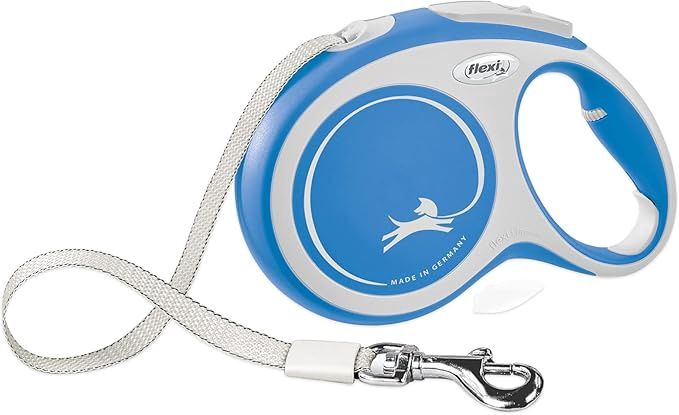 flexi New Comfort Large Retractable Dog Leash Tape 26&#39;/8m, Blue