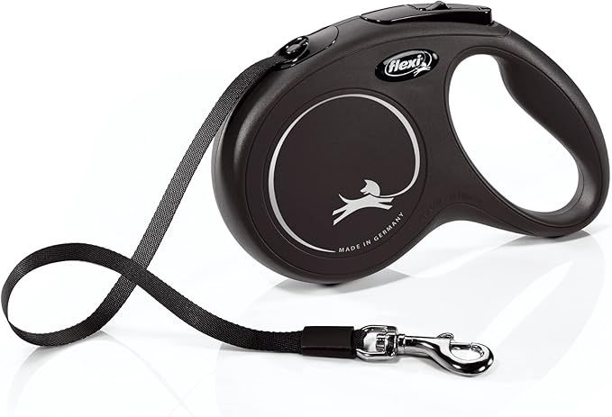 Flexi Classic Retractable Tape Dog Leash, Blk Md 55 Lbs 16Ft
