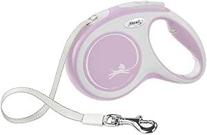 flexi New Comfort Medium Retractable Dog Leash Tape 16&#39;/5m, Pink