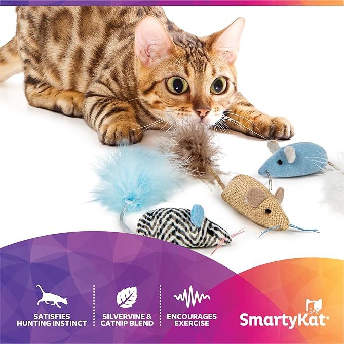 Instinct Catnip Caravan \ HappyNip Toss &amp; Bat Mice 3pk