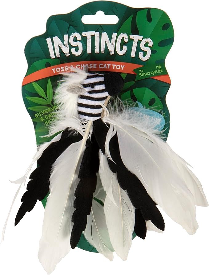 Instinct Zingy Zebra \ Toss &amp; Chase Fthered HappyNip