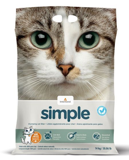 Intersand Simple Clumping Cat Litter 14kg (Skid=80)