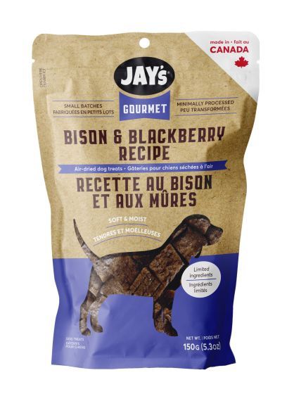 Jay&#39;s Gourmet Bison &amp; Blackberry Air-Dried Treats Dog 150g