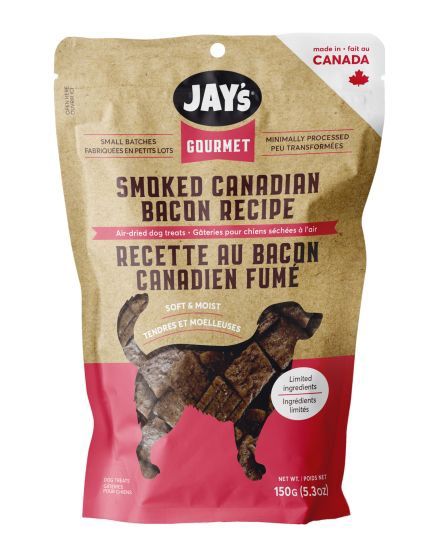 Jay&#39;s Gourmet Smoked Canadian Bacon Air-Dried Treats Dog 150g