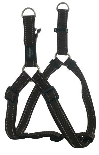 Rogz Utility Large 3/4&quot; Fanbelt Adjustable Reflective Dog Step-in-harness, Choco