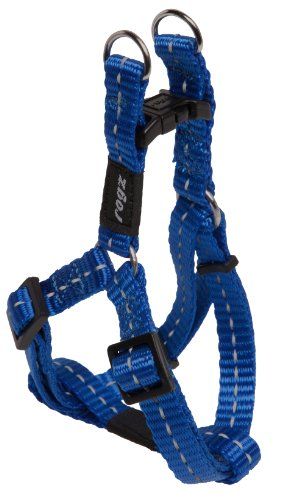 Rogz Utility Small 3/8&quot; Nitelife Adjustable Reflective Dog Step-in-harness, Blue
