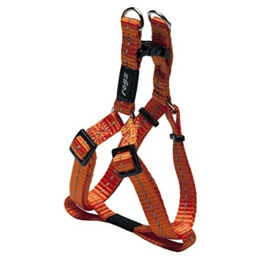 Reflective Step-in Adjustable Harness for Small Dogs; matching collar and lead available, Orange