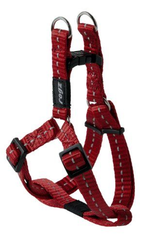Rogz Utility Small 3/8&quot; Nitelife Adjustable Reflective Dog Step-in-harness, Red