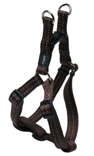 Rogz Utility Small 3/8&quot; Nitelife Adjustable Reflective Dog Step-in-harness, Choc