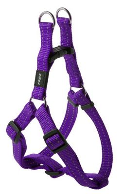Rogz Utility Medium 5/8-Inch Reflective Snake Adjustable Dog Step-in-Harness, Purple