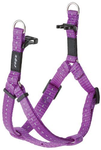 Rogz Utility Large 3/4&quot; Fanbelt Adjustable Reflective Dog Step-in-harness, Purpl